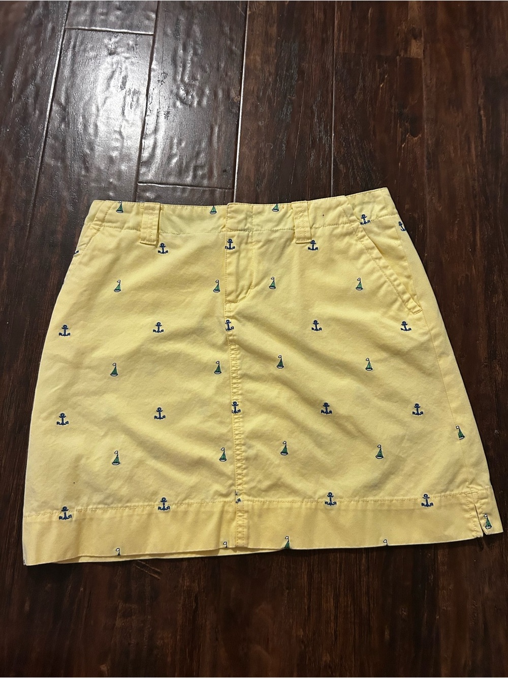 Lilly Pulitzer Yellow Nautical Embroidered Skirt - Size 4 - Anchors & Sailboats